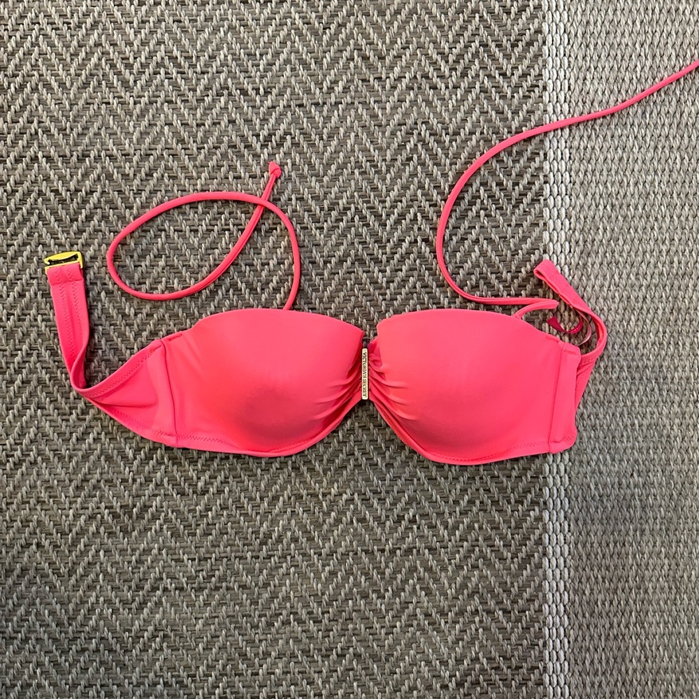 Vibrant Pink Strapless Bikini Top